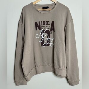 ASOS Taupe Sweatshirt with Brown & White Logo